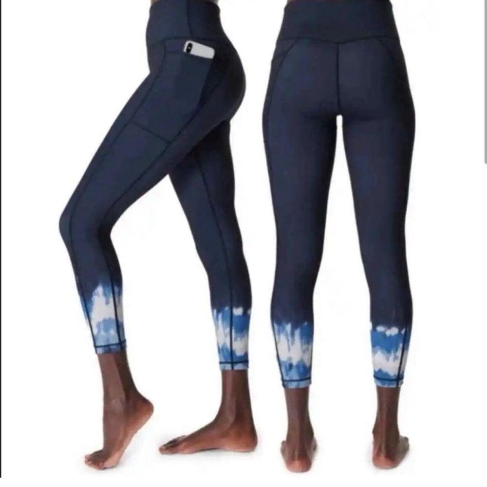 Limited Edition Sweaty Betty Super Sculpt Full Length Leggings "Blue Ink" Small